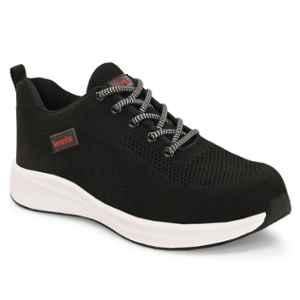 Kavacha S228 Knitted Fabric Black & White Steel Toe Safety Shoe, Size: 8