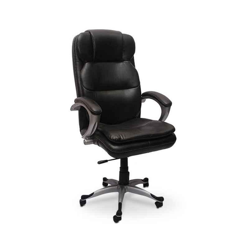 Caddy PU Leatherette Black Adjustable Office Chair with Back Support, DM 79 (Pack of 2)