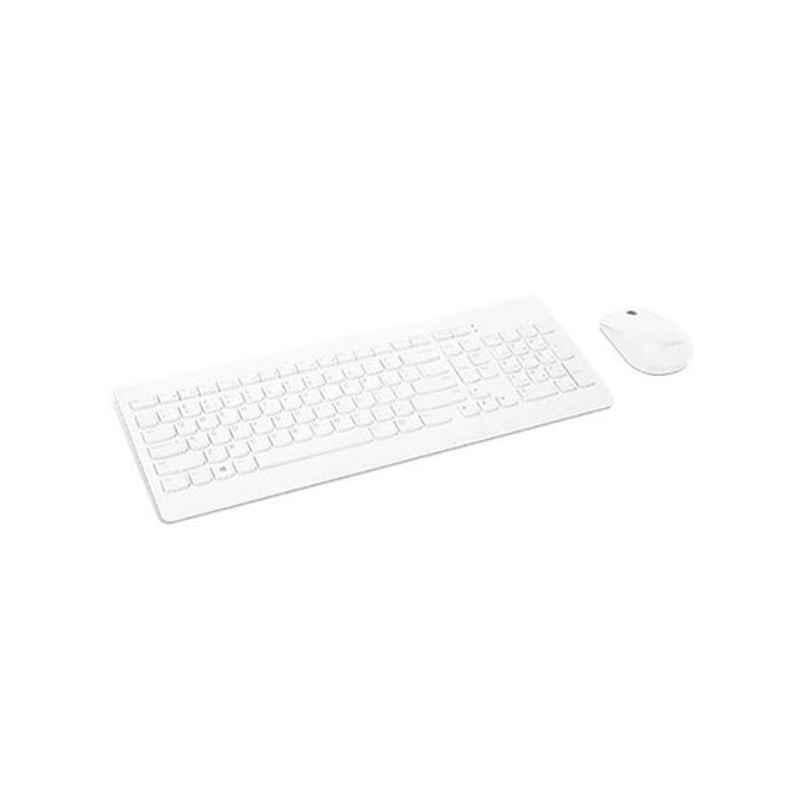 Lenovo White USB Receiver, Slim Keyboard, Full Number Pad & Optical Mouse Combo, GX30Z91077