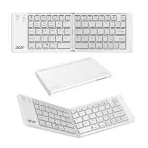 Acer MiniFold 180mAh 66-Key White Foldable Portable Bluetooth Keyboard with Bluetooth 5.0, Rechargeable Battery, Type-C Charging, ZC.A01SI.4YL