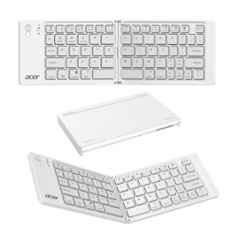 Acer MiniFold 180mAh 66-Key White Foldable Portable Bluetooth Keyboard with Bluetooth 5.0, Rechargeable Battery, Type-C Charging, ZC.A01SI.4YL