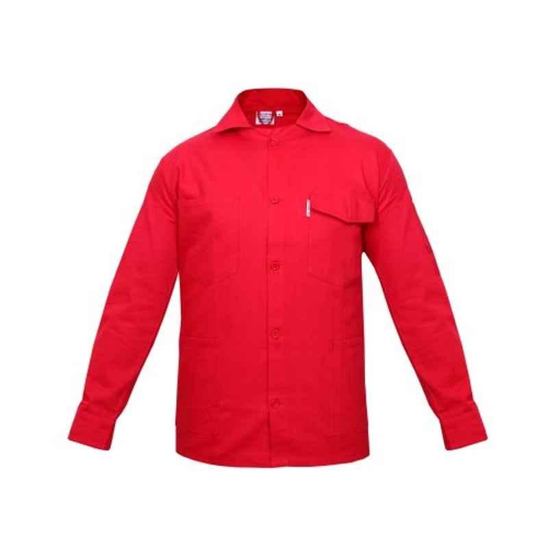 Redstar 240 GSM 900g Red Cotton Safety Comfort Jacket & Trouser Set, Size: XL