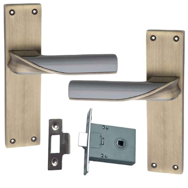 ATOM 200mm Zinc Brass Antique Finish Mortise Door Lock Set, MH-O56-CLOSED-BA