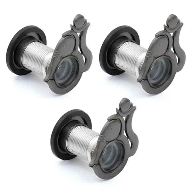 Plantex Brass Satin Black Door Eye Viewer for Main Door, APS-SH-53 (Pack of 3)