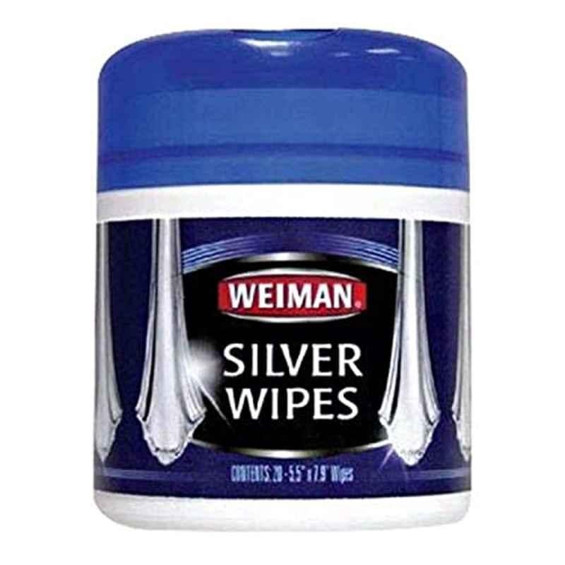 Weiman 6x6x6 inch 20 Count Silver Wipes
