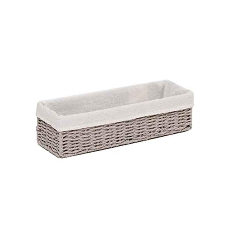 Homesmiths 32x10x8cm Grey Storage Basket with Liner, MAS0529-1-GRY
