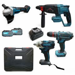 Imported 21V Li-Ion Cordless Rotary Hammer, Angle Grinder, Impact Wrench & Impact Drill Combo