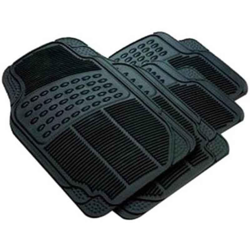 Love4ride 4 Pcs Black Rubber Car Floor Mat Set for Tata Aria