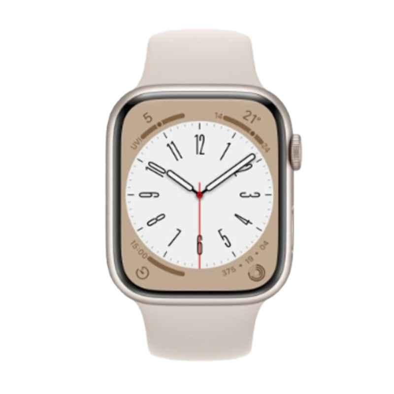 Apple iWatch Series 8 45mm Starlight Aluminium Case GPS Smart Watch, MNP23AE-8-GPS