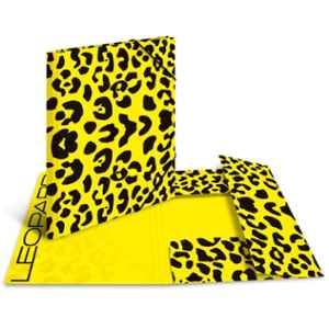 Herma 19689 A4 Yellow/Black LEOPARD ANIMAL PRINT Folder with elastic fastener