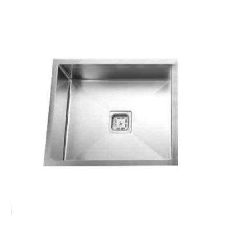 Crocodile 20x17x10 inch Satin Finish Single Bowl Stainless Steel Handmade Kitchen Sink