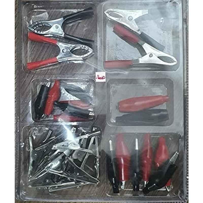 Abbasali 28 Pcs Steel Electrical Alligator Clip Set