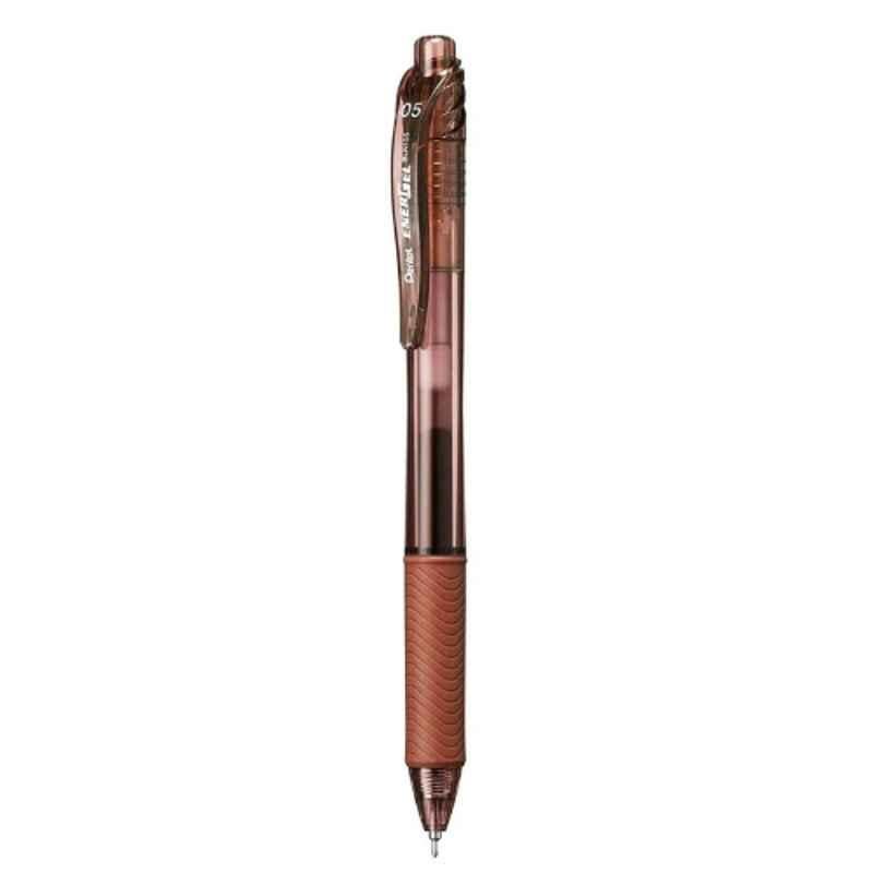 Pentel Energel-X 0.5mm Brown Needle Tip Retractable Pen, PE-BLN105-EH (Pack of 12)