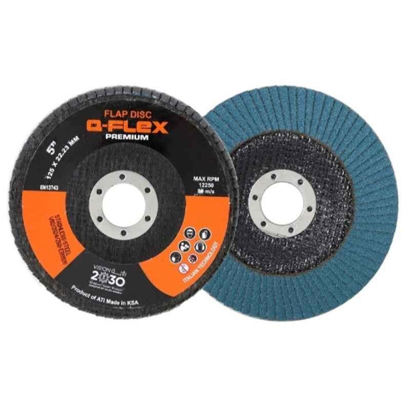 Q-Flex 125x22.23mm Z60 T27 Zirkon Flap Disc for Stainless Steel, TIN