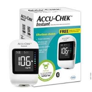 Accu-Chek White Instant Glucometer Kit with 10 Pcs Test Strips & Lancets