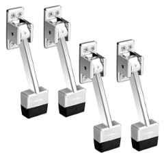 Plantex Gate Stopper for The Door with Rubber Grip 5 inch Long Door Stopper for The Wooden Door/Stops for Door (Pack of 4) Silver Chrome