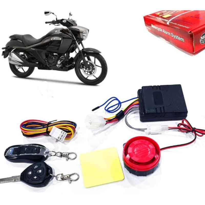 Auto Pearl 12V Black Two-Way Anti Theft Motorcycle Alarm Kit with 2 Pcs Remote for intruder 150