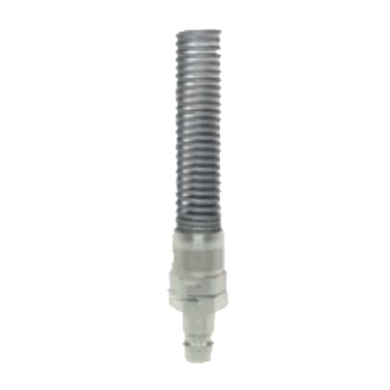Ludecke ESI812SQF 8x12mm Single Shut-off Squeeze Nut & Spring Guard Quick Connect Coupling with Plug