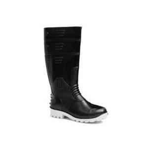 Hillson Torpedo 212 PVC 15 inch Steel Toe Black & Grey Work Gumboots, Size: 8