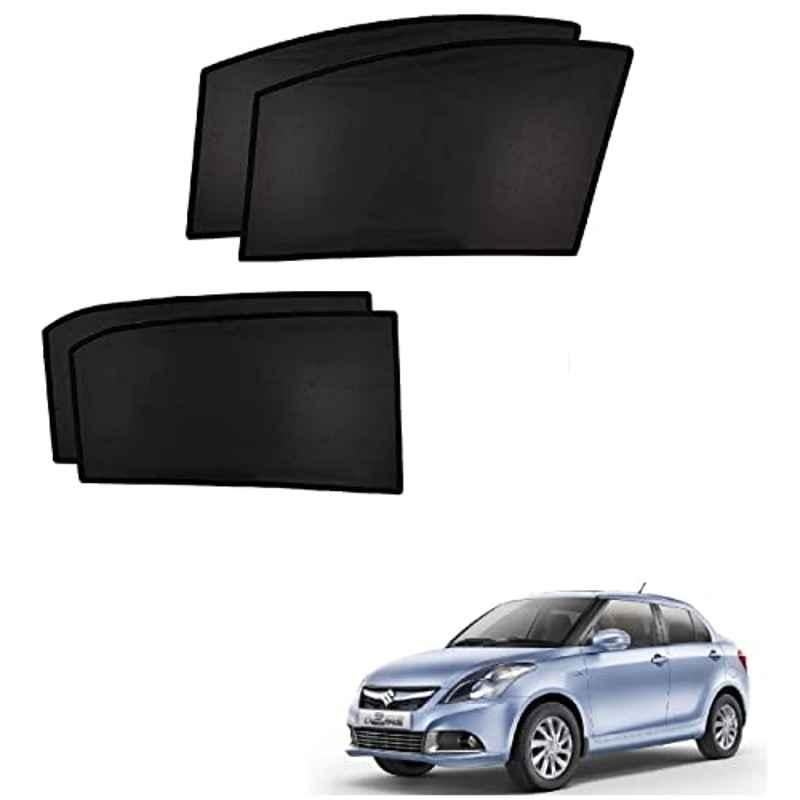 Kozdiko 4 Pcs Custom Fit Non Magnetic Curtains Mesh Car Sun Shade Set for Maruti Suzuki Dzire Type-2 2011-2016