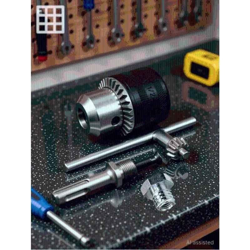 Mamodiaz 13mm Drill Chuck with SDS Electric Hammer Round Handle Transfer Rod & 1/2 inch 20 Unf Threaded