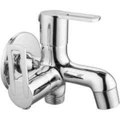 Fastgear Kubix 1/2 inch Brass Chrome Plated 2 Way Angle Wall with Flange Fitting Twin Elbow Valve Faucet