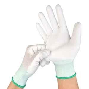 SSWW White PU Palm Coated Gloves, SSWW119 (Pack of 10)