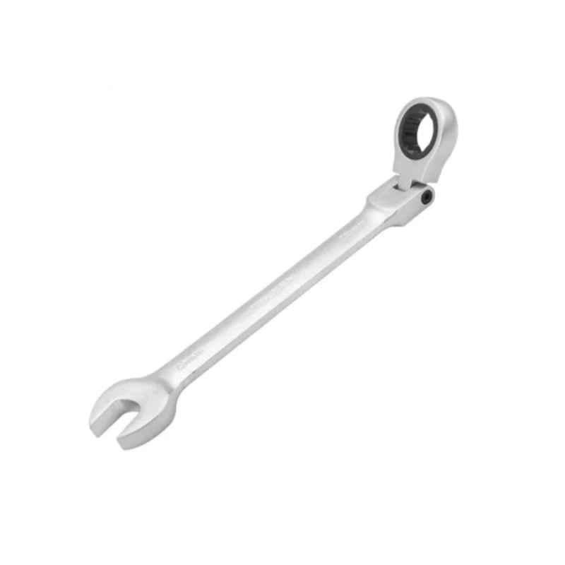 Tolsen 17mm CrV Chrome Plated Flexible Head Combination Ratchet Spanner, 15243