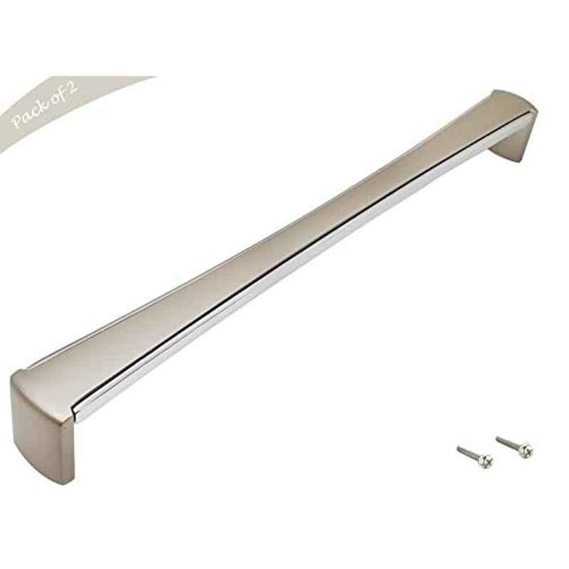 Aquieen 288mm Malleable Chrome Satin Wardrobe Cabinet Pull Handle, KL-718-288 (Pack of 2)
