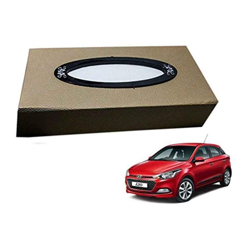 Kozdiko 200 Sheets 100 Pulls Beige Tissue Paper Box for Hyundai i20 Elite, koz_30813