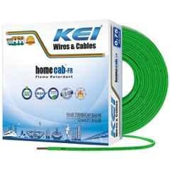 KEI 0.75 Sqmm 1 Core Homecab FR Green Copper PVC Insulated Unsheathed Multistrand Flexible Cable, Length: 90 m