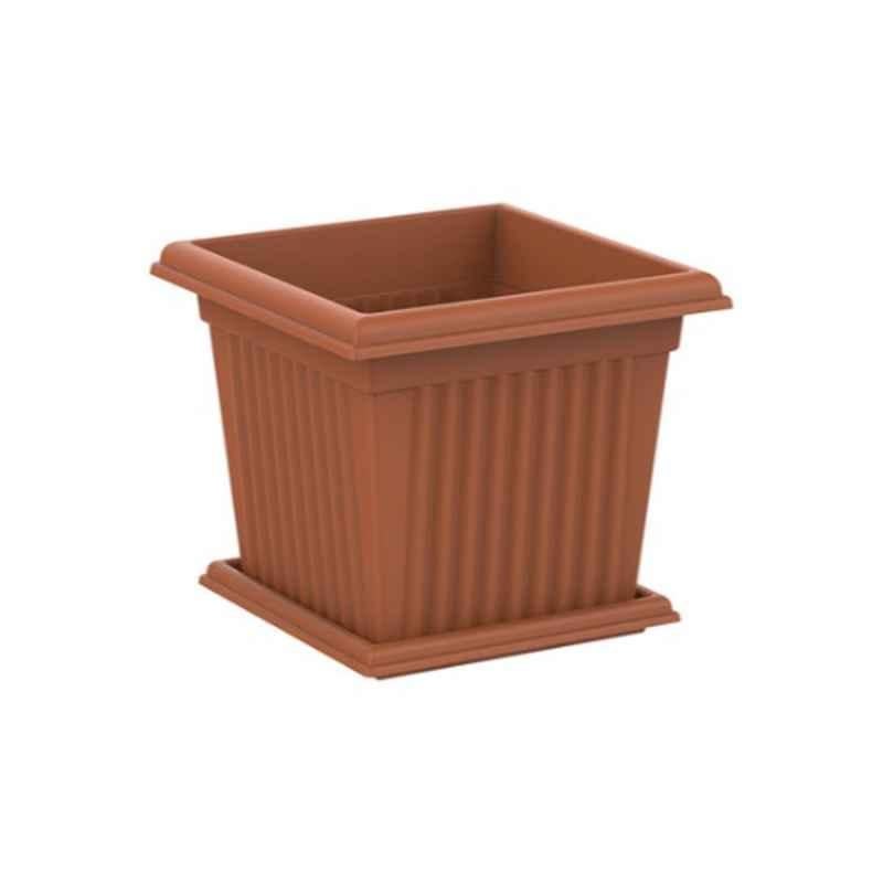 Cosmoplast 30L Square Planter With Tray Terracotta, IFFPXX110TC
