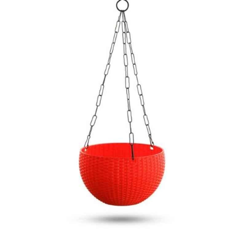 Freakonline 100% Virgin Euro Plastic Basket hanging Planter/Pot Set with chain (Pack of 4)