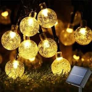 Gigalumi GL-511 50 LED Warm White Solar Bubble Ball String Decorative Fairy Lamp Lights with 2V Panel, 8 Flash Modes & 600mAh Ni-MH Battery