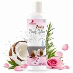 Zenius India 200ml Body Lotion with Rose Petal, Curcumin & Coconut Oil for Extra Dry Skin & Daily Moisturizing