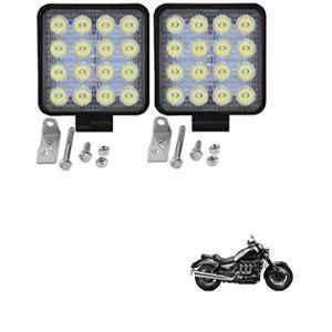 Kozdiko 2 Pcs 48W 16 LED Square Bright Beam White Fog Light Set for Triumph Rocket III Roadster, koz_93033