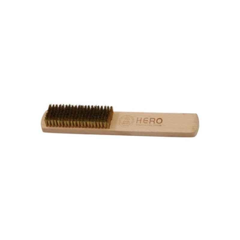 Hero 10-Row 10 inch Brass Coated Hand Wire Brush, BHWB-10X20