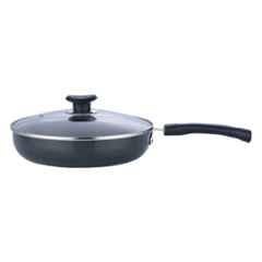 Vinod Black Pearl Plus 24cm Induction Friendly Deep Frypan with Lid, IHADFP24 (Pack of 2)