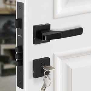 Plantex Triple Security Door Lock Set with 3 Years of Warranty/Mortise Lock for Door with Brass Lock Body & Cylinder 7114 DC-Black & Z-Black