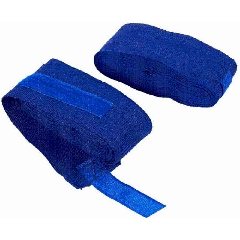 Matrica HW2 180 inch Cotton Blue Boxing Hand Wraps with Wrist Support, Size: Free