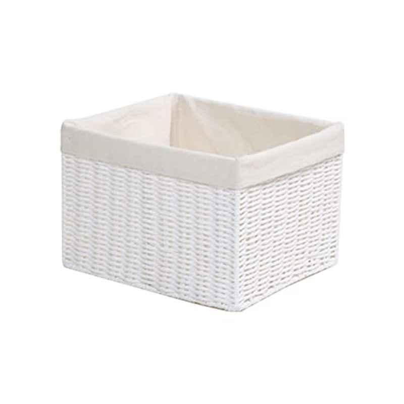 Homesmiths 25.4x30.5x20.3cm White Storage Basket with Liner, MAS0525-1-WHT