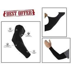 AOW Unisex Stretchable Fingerless Arm Protection Sleeves for Driving, Biking, Cycling (Black, Free Size) A-8
