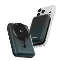 Ambrane AerosynQ Snap 2 10000mAh Black & Green Magsafe Wireless Fast Charging Power Bank for iPhone