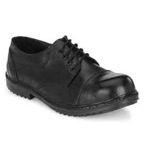 ArmaDuro AD1013 Leather Steel Toe Black Work Safety Shoes, Size: 7