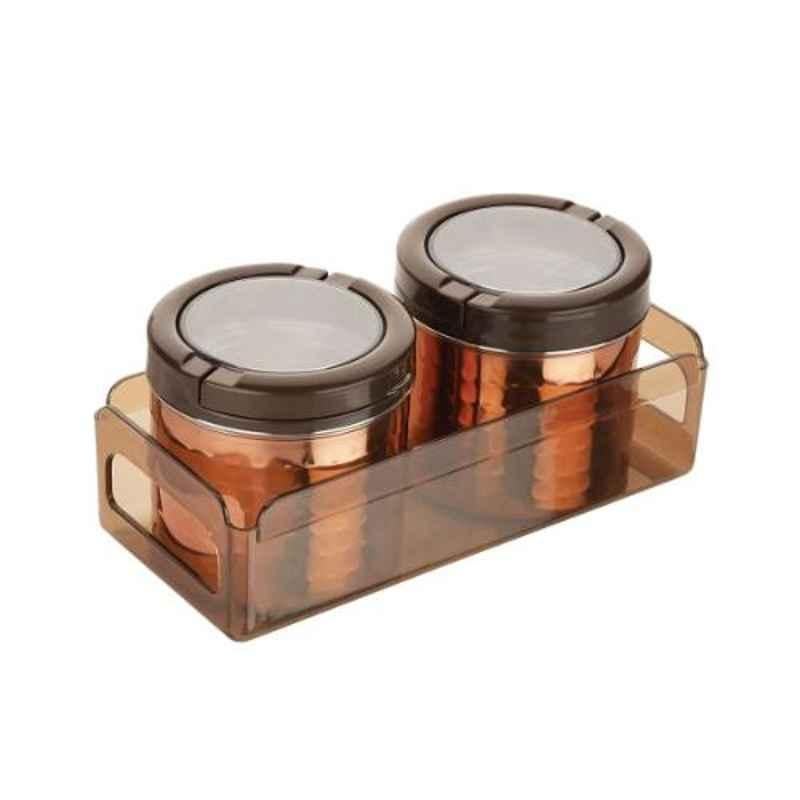Trueware Fusion 2 Pieces 500ml Brown Copper Finish Storage Canister Set