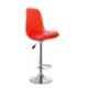 Rajpura Red Chrome Base Metal Bar Stool with Footrest
