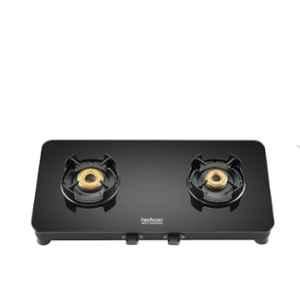 Hindware Alverio 2B AI Glass Top Cooktop with 2 Brass Burner & Automatic Ignition, CT 100182