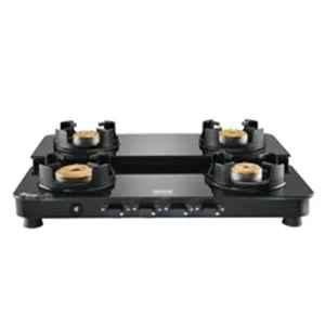 Hindware Alverio DPLX 4B Glass Top Cooktop with 4 Brass Burner & Manual Ignition, CT 100187