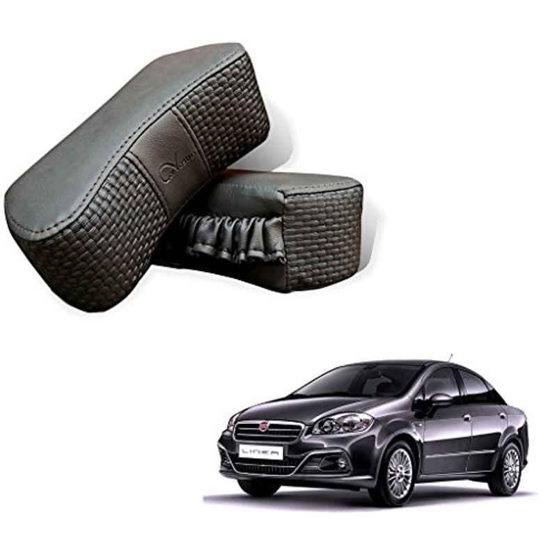 Kozdiko 2 Pcs Memory Foam Grey Car Vastra Neck Rest Cushion Set for Fiat Linea, koz_5328