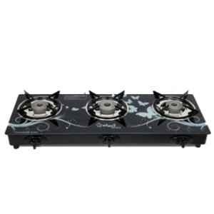 Sigri-Wala Auto 3 Burner PNG Toughened Glass Black Automatic Gas Stove